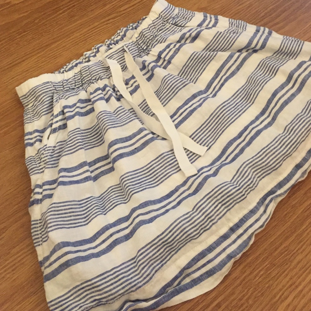 J crew navy striped skirt